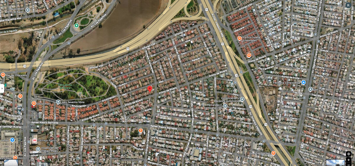 Ubicación de Disfraces Maipú: Primo de Rivera 454, esquina Primera Transversal, Maipú